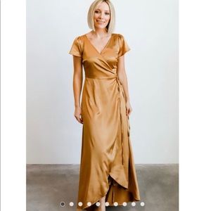 Size 6 Baltic Born gold wrap dress